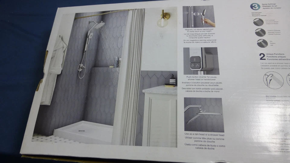 Shower rod and shower head combination set